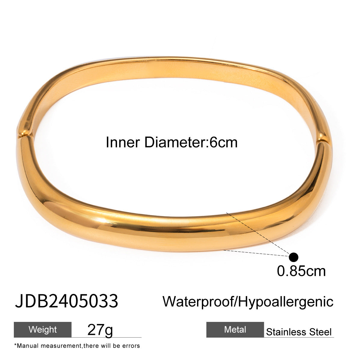 European And American Stainless Steel Simple Square Bracelet High Sense Niche