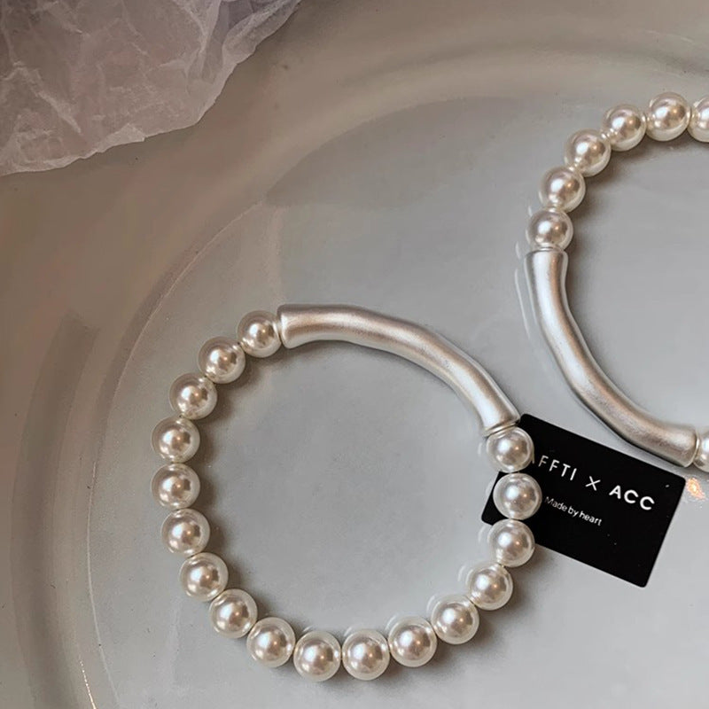 Pearl Silver Bamboo Bracelet Female Niche