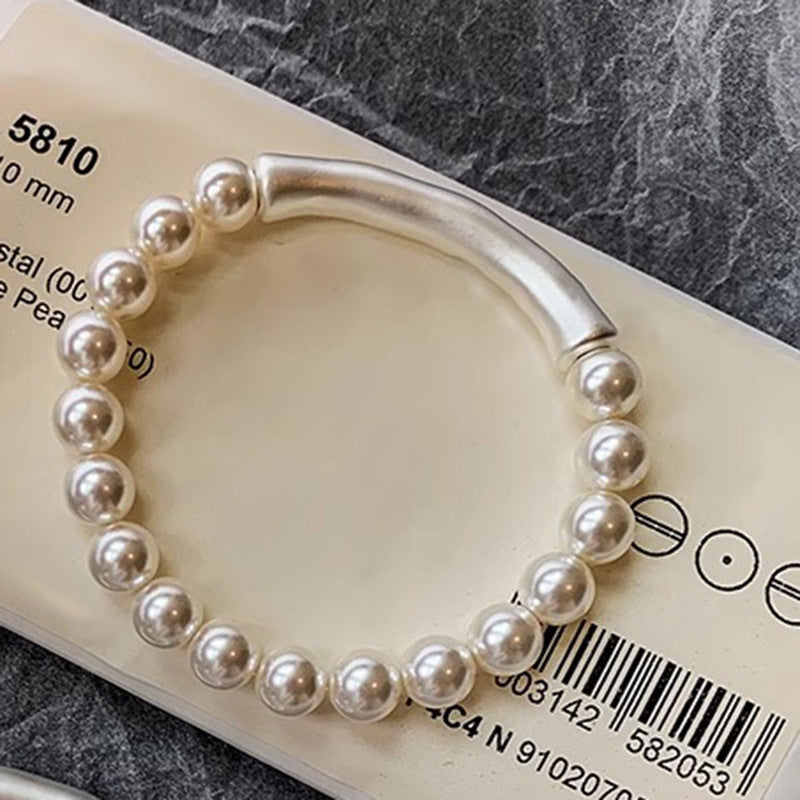 Pearl Silver Bamboo Bracelet Female Niche